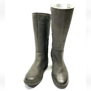 Ugg Janina Tall Boots Women's Size 7.5 Grey Slate Waterproof Leather Shoes :P